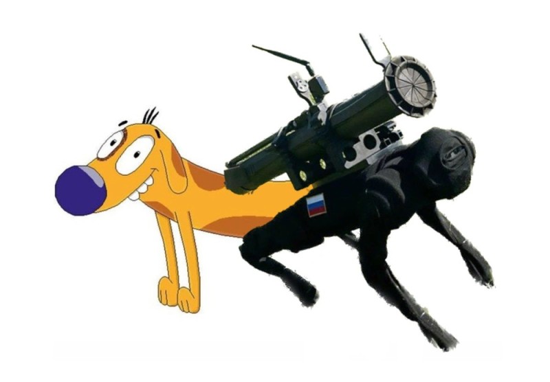 Create meme: robot dog, cotopes on a white background, kotopes cartoon