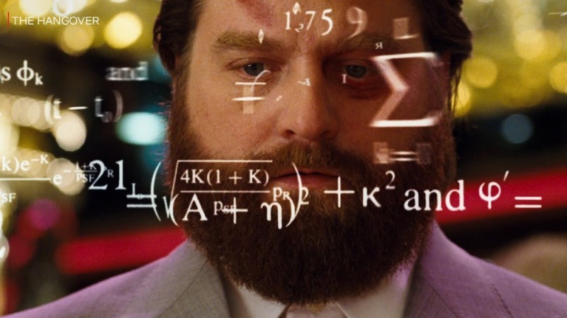 Create meme: the hangover meme with the calculation, Zach Galifianakis the hangover, zach galifianakis calculates