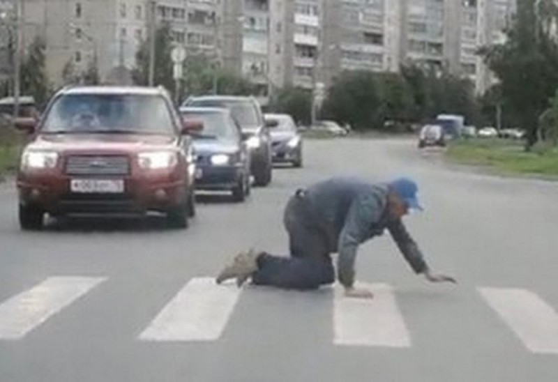 Create meme: drunk crawling, a drunk pedestrian , Drunk on the road