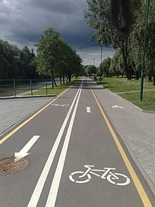 Создать мем: пешеходная и велосипедная дорожка, велодорожка и велополоса, совмещенная велодорожка