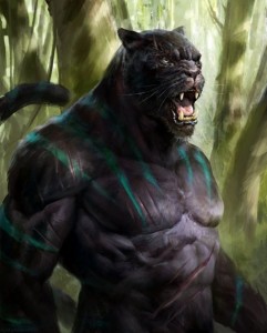 Create meme: creatures fantasy, werewolf, black panther art