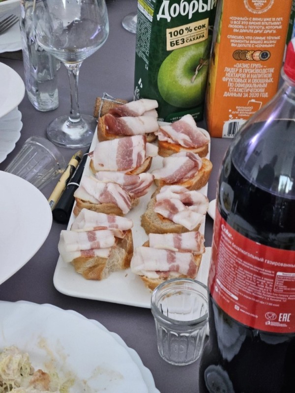 Create meme: bacon in brine, vodka appetizer, dinner