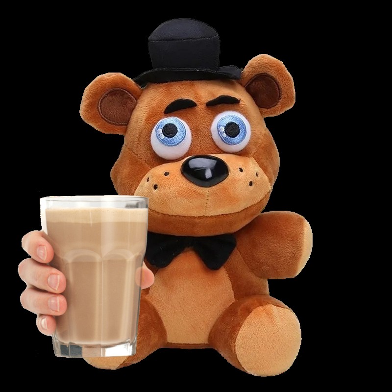 Create meme: choccy milk, Freddy bear is a soft toy, freddy's stuffed toy