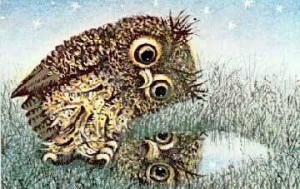 Create meme: Norstein hedgehog in the fog, owl and hedgehog, Hedgehog in the fog