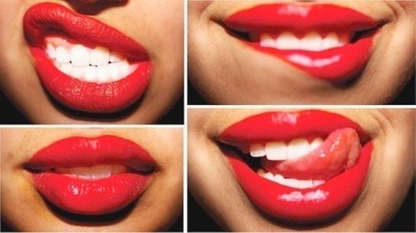 Create meme: red lipstick turns your teeth yellow, teeth whitening, lipsticks