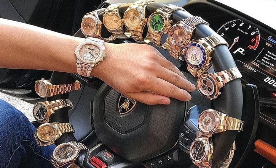 Create meme: The attributes of a rich life, Luxury watches, A car with a clock