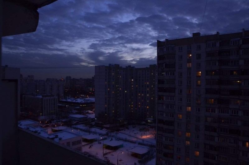 Create meme: panels at night in winter, the roof of the house at night, high-rise buildings aesthetics