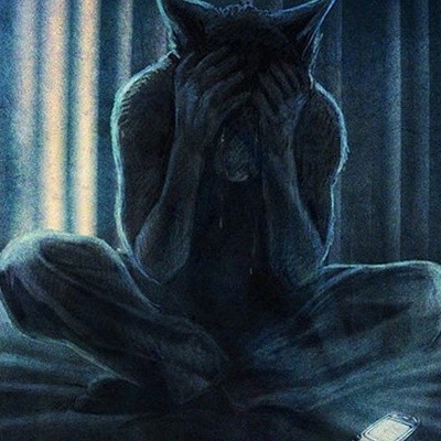 Create meme: sad wolf, sad wolf art, furry sad