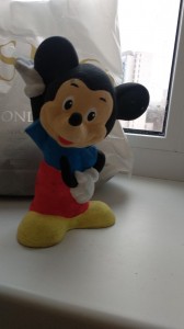 Create meme: soft toys Mickey mouse with Mickey mouse, talking Mickey mouse, soft toys Mickey mouse large