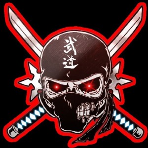 Create meme: the emblem for the clan with the name and weapons, cool emblems for clans, the picture is a skull with swords