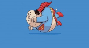 Create meme: Superman, fat superheroes