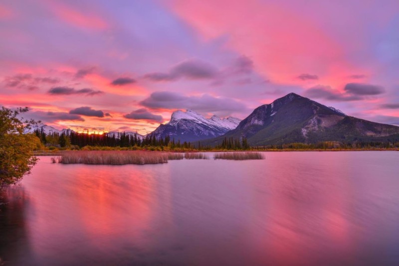 Create meme: landscape , landscapes of canada, sunset mountains