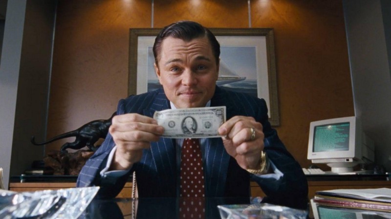 Create meme: the wolf of wall , money , The wolf of wall street with money