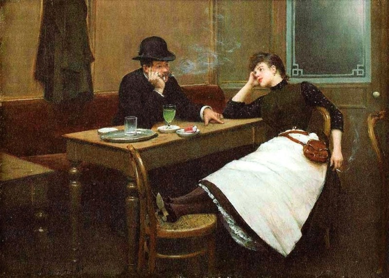 Создать мем: жан беро "в кафе" 1909, эдгар дега абсент, картина абсент