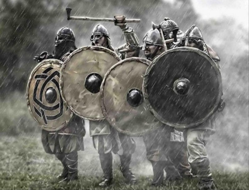 Создать мем: искусство викингов, битва воинов викинги варяги славяне, щит викинга