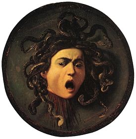 Create meme: medusa gorgon painting, medusa caravaggio, caravaggio medusa gorgon