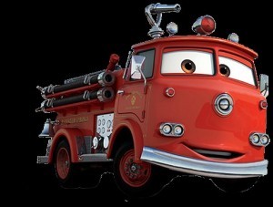 Create meme: fire truck from cars, a fire truck from the movie