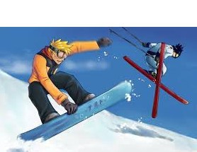 Create meme: anime skiing, snowboarding, freestyle skiing