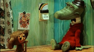 Create meme: funny Cheburashka and crocodile Gena, Cheburashka goes to school 1983, Cheburashka and crocodile Gena cartoon 1 episode