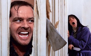 Create meme: behind the door, a psychopath, lights