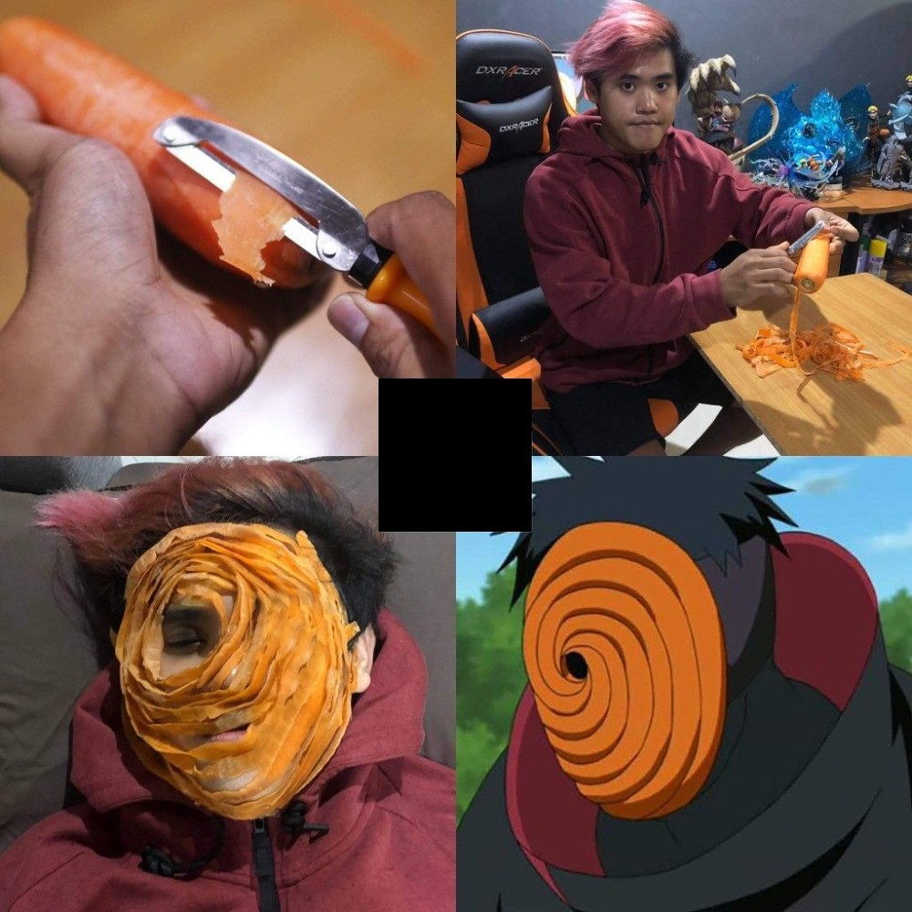 Create meme: funny cosplay, naruto Toby, cosplay naruto