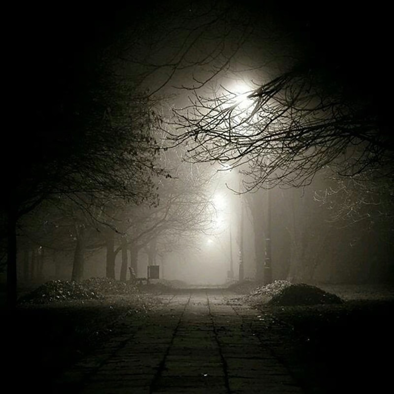 Create meme: night photography, gloomy street, darkness