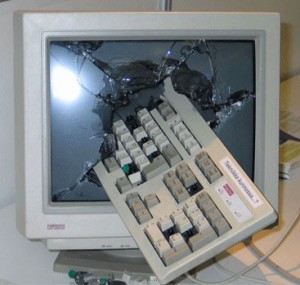 Create meme: Broken computer