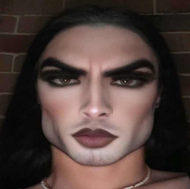 Create meme: guy , drag queen makeup, trans makeup