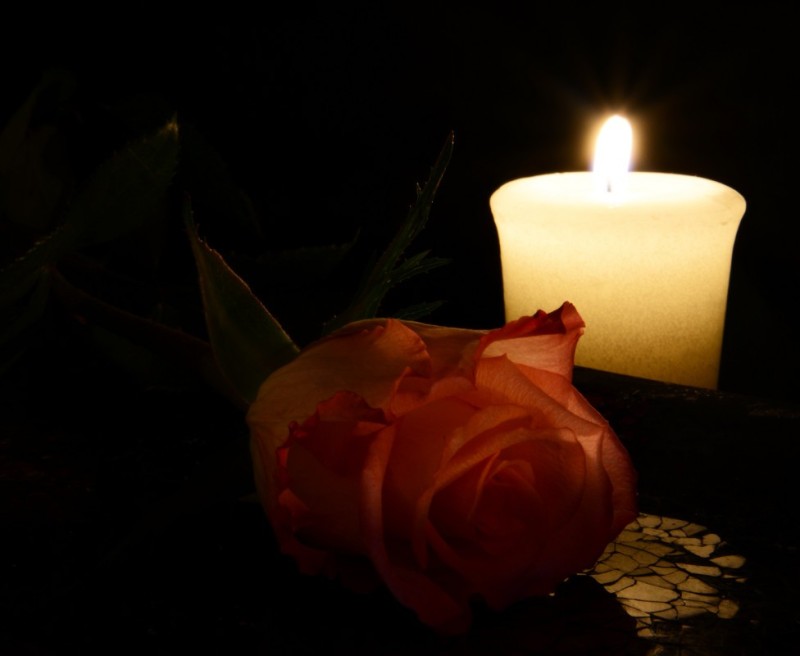 Create meme: the departed, candle and rose, the bright memory