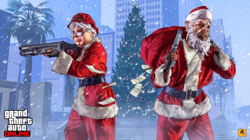 Create meme: gta 5 santa Claus, Santa gta 5, New Year GTA 5 rp