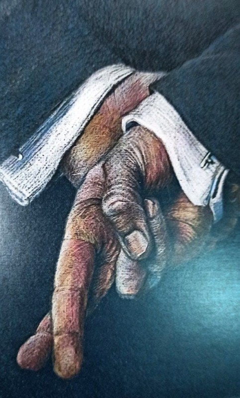 Создать мем: человек, грязные руки, бела рука
