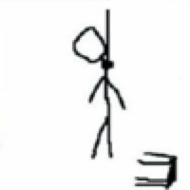 Create meme: The hanged man, stickman hanged, the hanging stickman