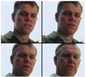 Create meme: kneel, funny meme, meme an aging Matt Damon
