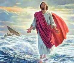 Create meme: Jesus Christ , The apostle Peter walks on the water to Jesus, Jesus painting