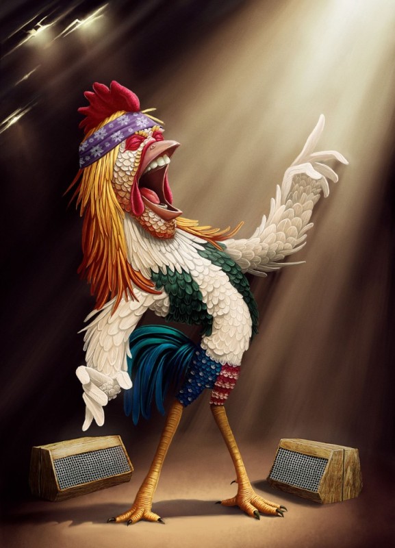 Create meme: rooster , artist Tiago Hoysel, rooster art