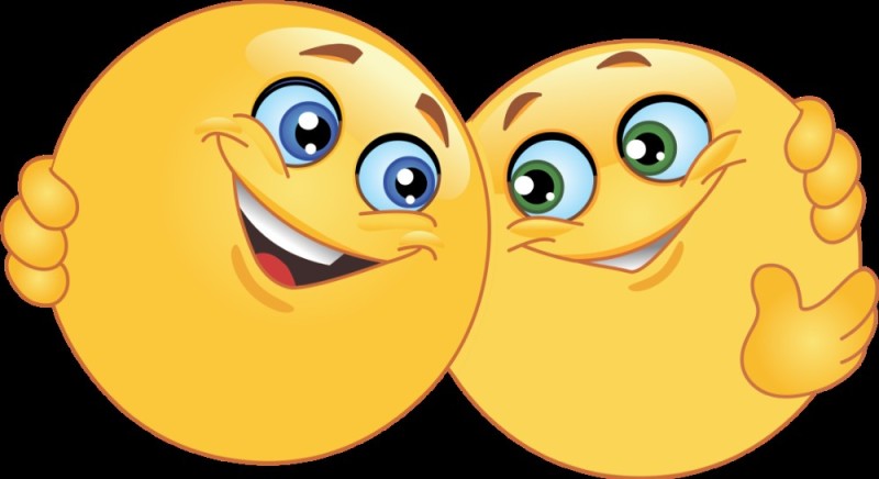 Create meme: smiley friendship, hug emoticons, emoticons hugging