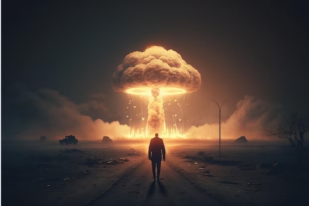 Create meme: a nuclear explosion , atomic explosion , explosion of a nuclear mushroom