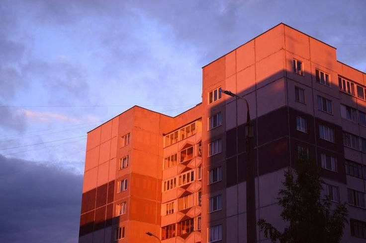 Create meme: high-rise buildings aesthetics, Khrushchev sunset, the urban landscape 