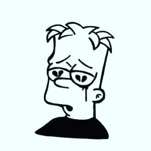 Create meme: Bart, Picture, the simpsons colouring Bart sad