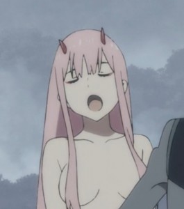Create meme: 002 franxx footage from the anime, zero two darling, cute in the anime France