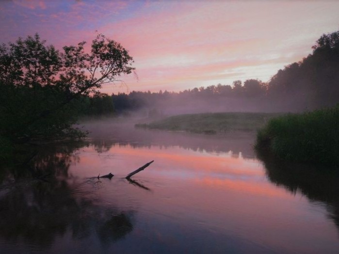 Create meme: morning river, a river landscape , Ugra river