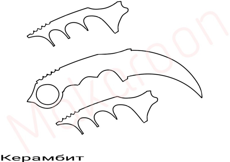 Create meme: knives cs go drawings kerambit, kerambit knife drawing, kerambit from paper drawing