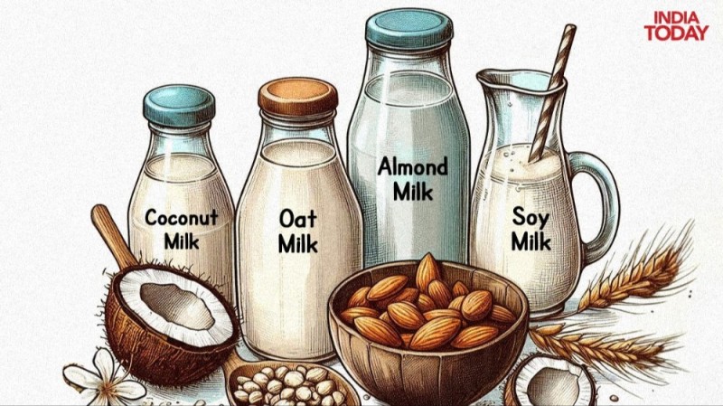 Create meme: almond milk, almond milk, vegetable milk