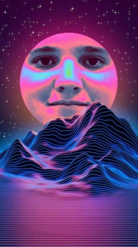 Create meme: vaporwave, earthlings, neon sunset