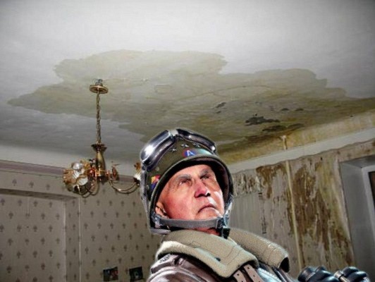 Create meme: flooded neighbors, on the ceiling, the ceiling in the apartment