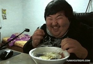 Create meme: fat Korean, Korean eats and laughs, fat Korean