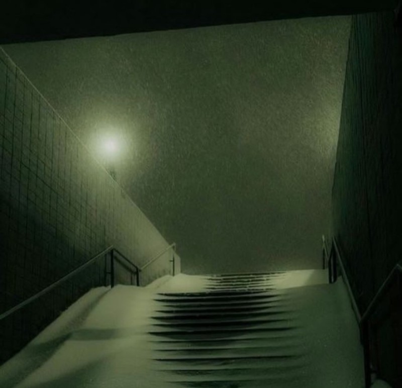 Create meme: darkness, The staircase painting, stairs up