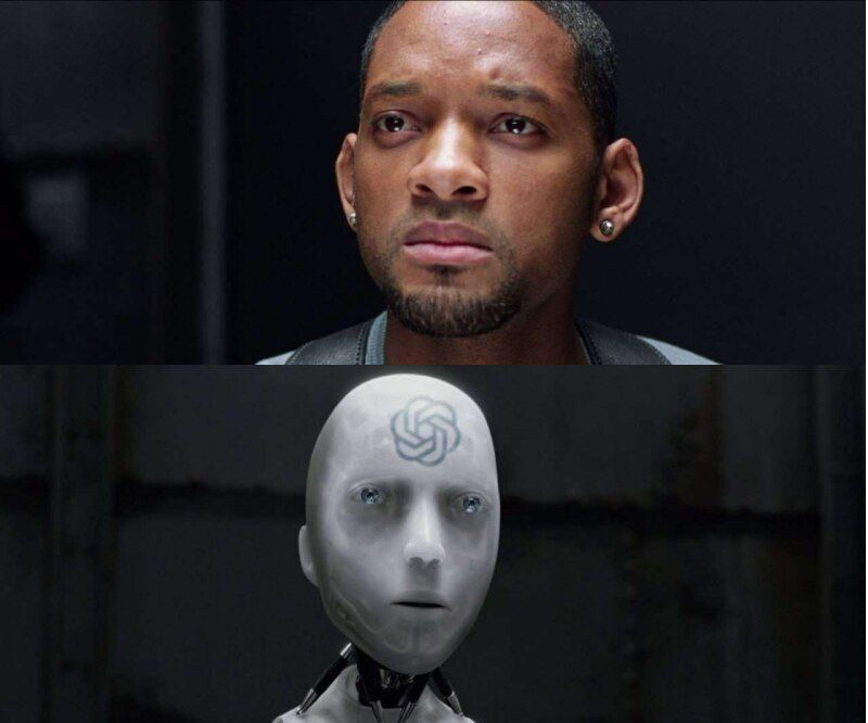 Создать мем: робот мем, искусственный интеллект, i robot