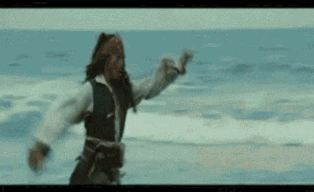 Создать мем: пираты карибского моря джек бежит, джек воробей, пираты карибского моря: на краю света