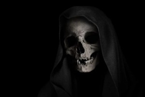 Create meme: grim reaper, the skull in the hood